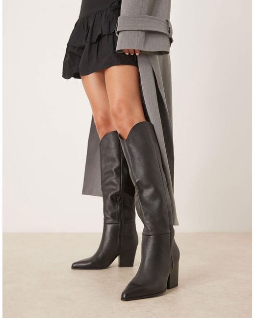 ALDO Natural Kaely Wide Leg Western Detail Knee High Boots