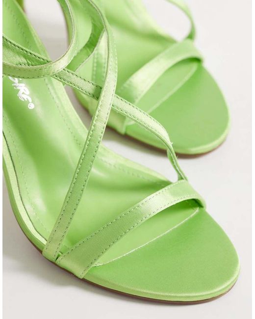 Public Desire Green Sheer Heeled Sandals