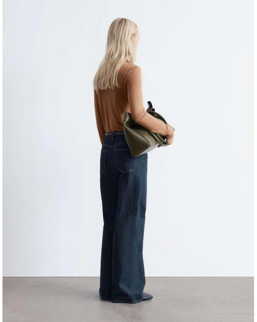 & Other Stories Blue Mid Rise Wide Leg Jeans