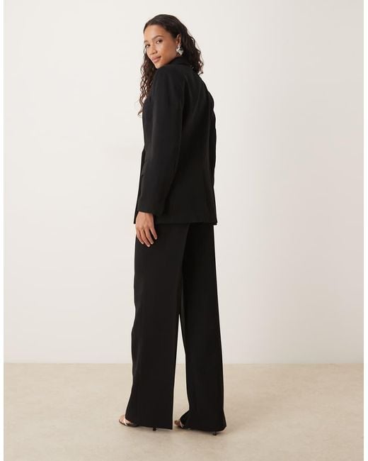 Pantalones De Sastre Negros Con Pinzas Delanteras De (Parte De Un Conjunto) Mango de color Black