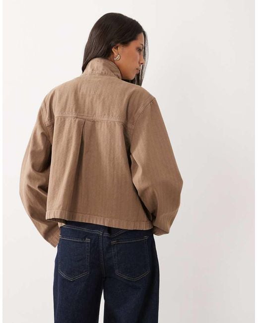 Abercrombie & Fitch Brown Oversized Denim Jacket