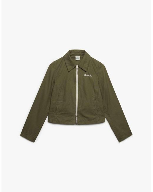 Bench x Superdry & Co Green Double Zip Collar Ripstop Jacket