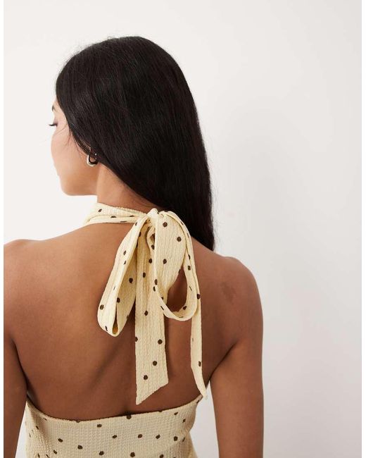 Gina Tricot Natural Halterneck Mini Dress