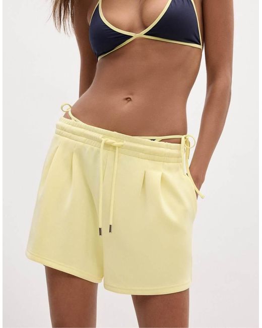 Stradivarius Natural Soft-touch Shorts With Darts