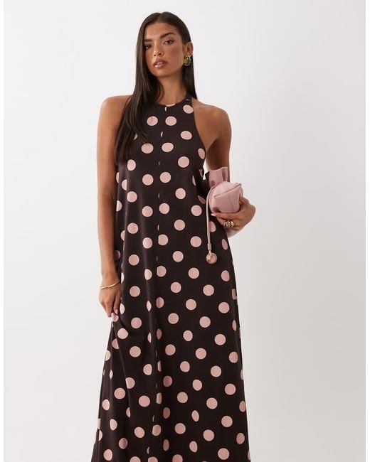 ASOS White Polka Dot Trapeze Midi Dress