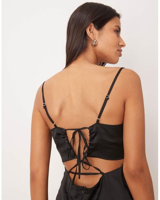 NARRATED Black Tie Back Mini Dress