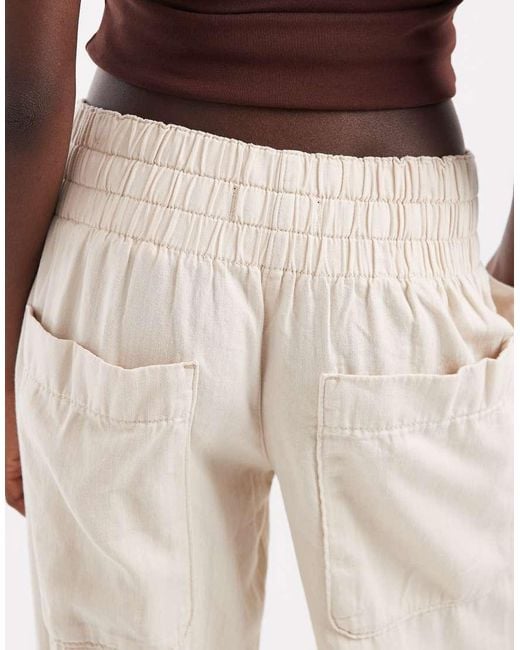 Free People White Breezy Low Rise Flare Pull On Trouser