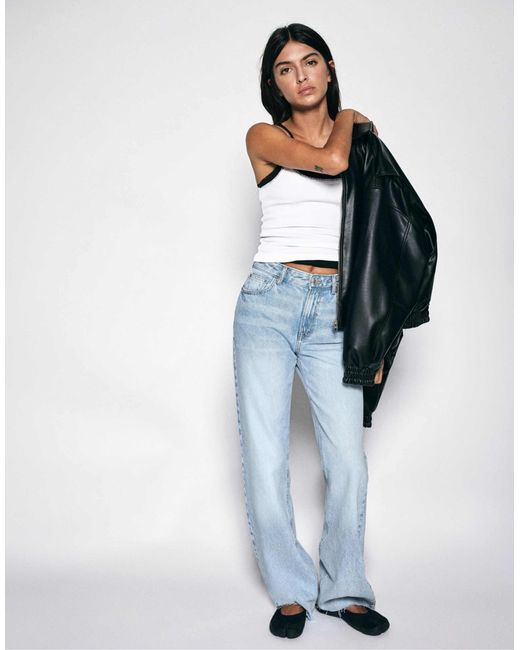 Jean droit ample - ciel Pull&Bear en coloris Blue