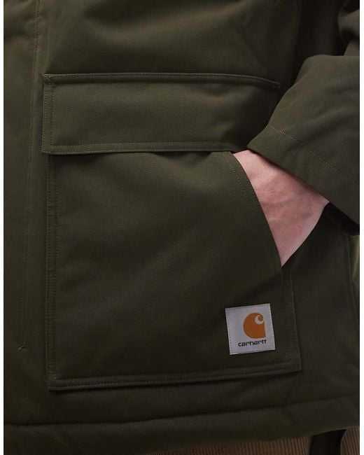 Carhartt Green Clarton Parka Jacket for men