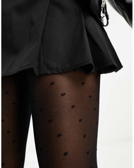 Pieces Black 20 Denier Polka Dot Tights