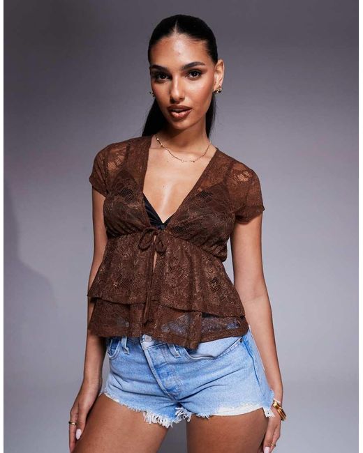 Top Da Festival di ASOS in Brown