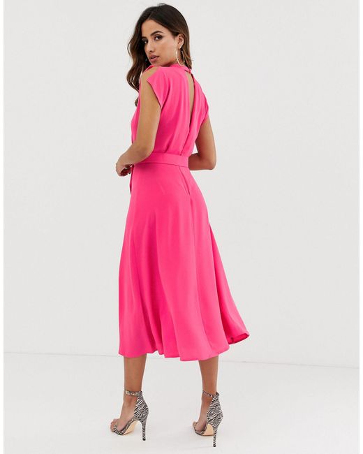 asos high neck midi dress