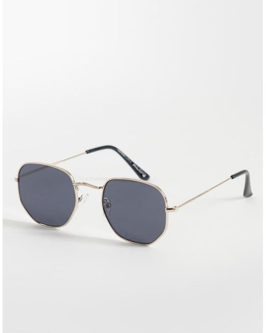 ALDO Blue Tanios Oval Metal Frame Sunglasses