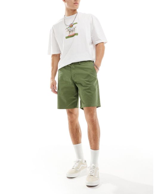 Vans Green Authentic Relaxed Chino Shorts for men