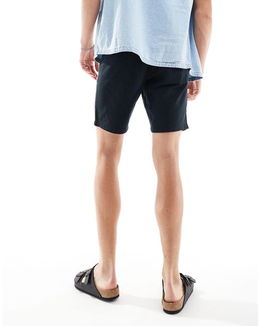 Pantaloncini chino skinny neri taglio classico di ASOS in Blue da Uomo