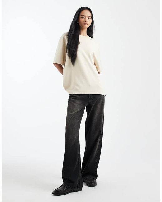 ASOS Natural Soft Touch Cupro Oversized T-Shirt