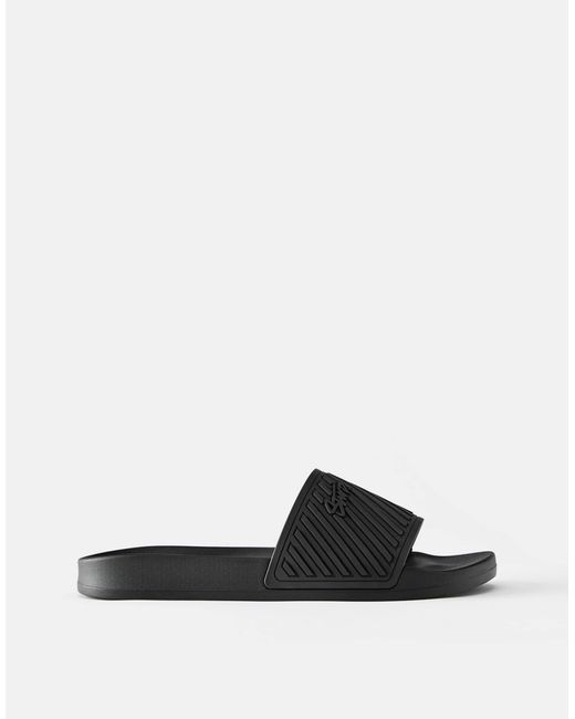 Pull&Bear – gummierte sandalen in Black für Herren