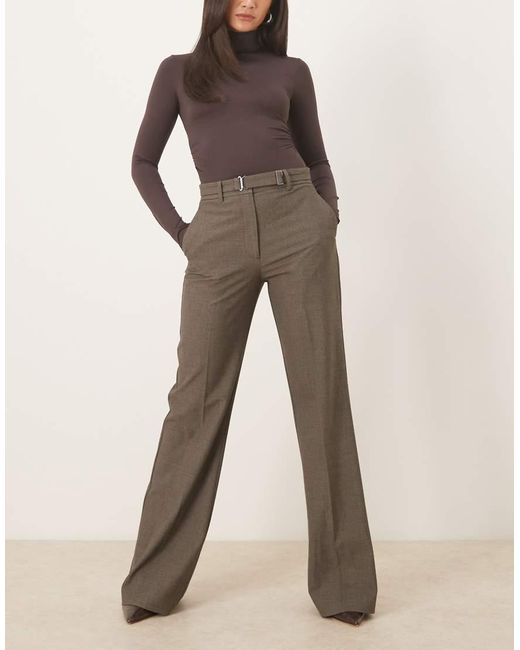 Mango Natural Belted Tailored Trouser