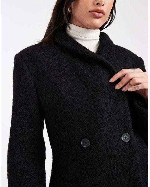 ASOS Black Asos Design Tall Sculpted Bouclé High Neck Formal Coat