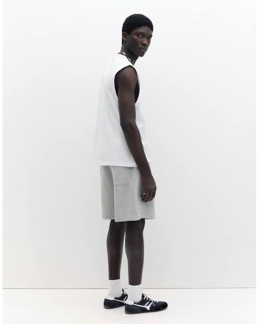 Pull&Bear Gray Regular Fit jogger Bermuda Shorts for men