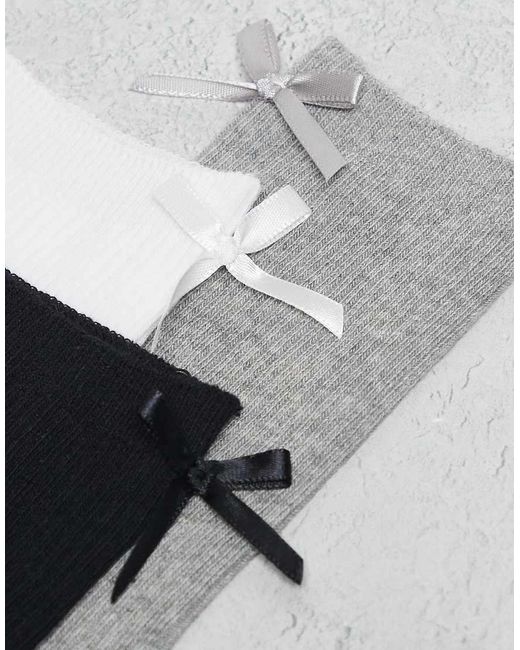 JJXX Metallic 3 Pack Of Socks With Bow Detailing