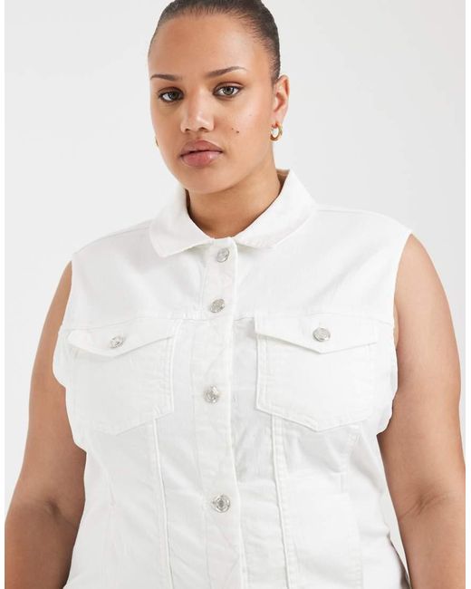 ONLY White Denim Gilet