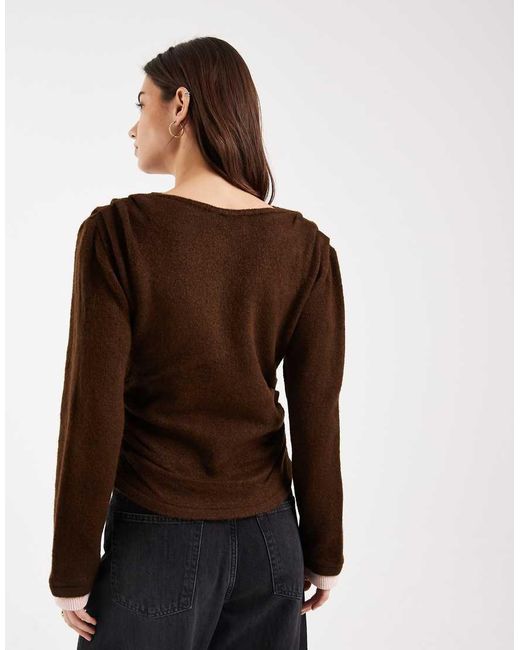 ASOS Brown Double Layer Cinched Sweater