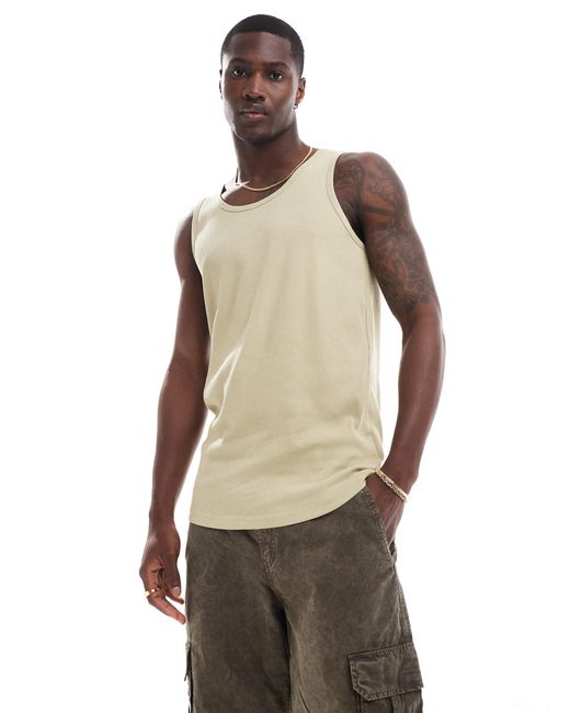 Brave Soul Natural Ribbed Classic Vest for men