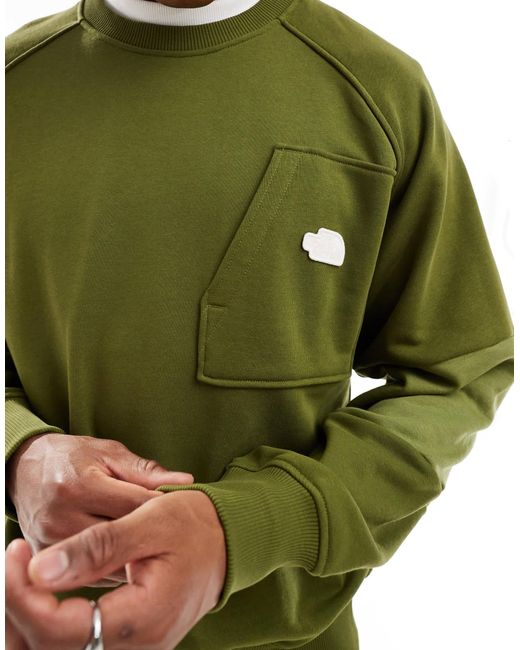 The North Face – terry – lockerer pullover in Green für Herren