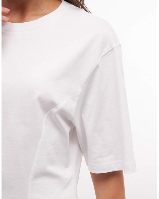 Monki White Contoured T-shirt Mini Dress