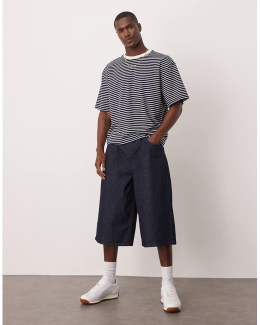 ASOS – kastiges oversize-t-shirt in Blue für Herren