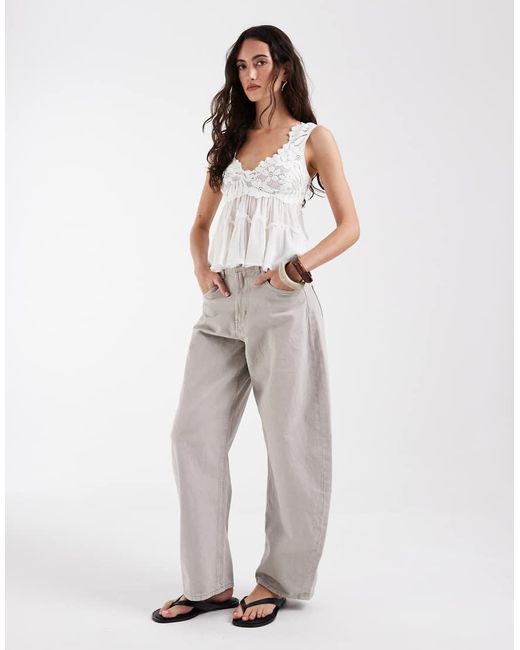 Free People White Intimately Fp Petal Party Ruffle Cami Top