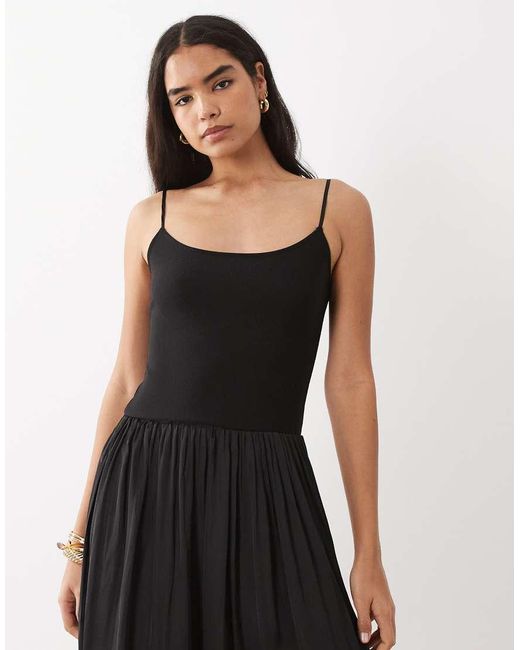Mango Black Strappy Drop Waist Maxi Dress