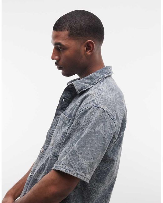 Liquor N Poker Blue Relaxed Denim Shirt Co-Ord for men