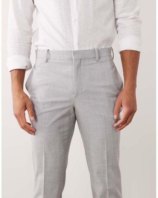 Mango Gray Paris Super Slim Fit Suit Trouser Co-ord for men