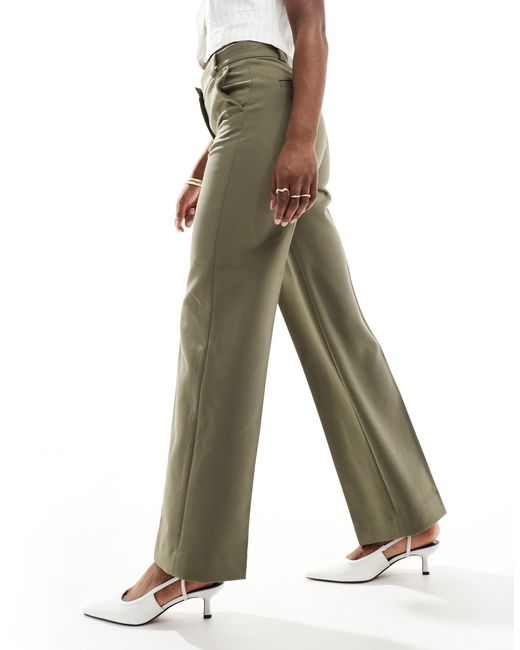 & Other Stories Green Tailored Flared Trousers
