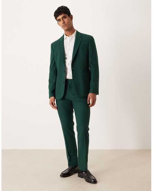 Giacca Da Abito Slim Scura di ASOS in Green da Uomo