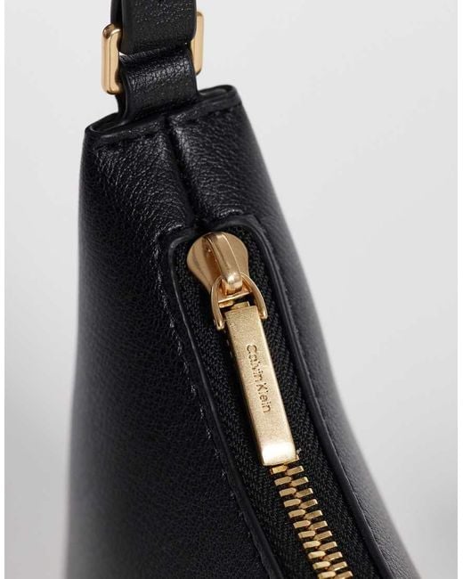 Calvin Klein Black Small Shoulder Bag With Foil Logo