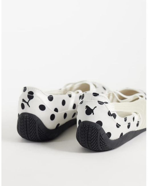PUMA White Speedcat Polka Dot Ballet Flats