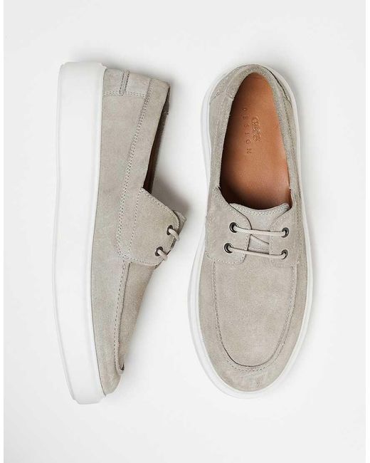 Zapatos Grises Con Cordones De Ante De ASOS de hombre de color White
