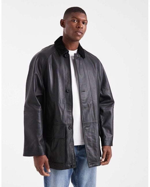 ASOS Blue Mid Length Coach Jacket for men