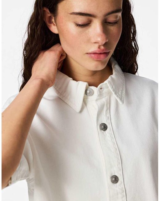 Pieces White Denim Shirt