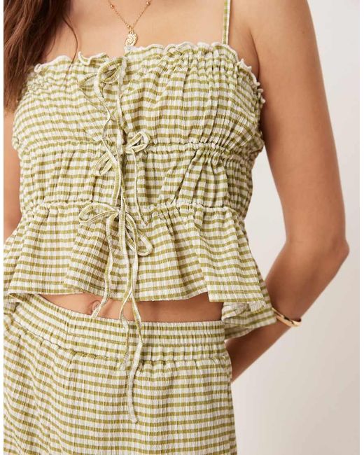 ASOS Multicolor Frill And Tie Detail Cami Co-ord