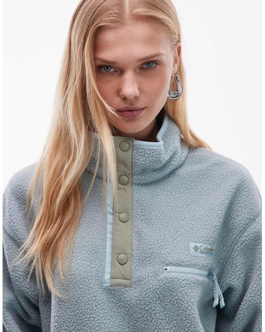 Columbia Blue Helvetia Ii Cropped Half Snap Fleece