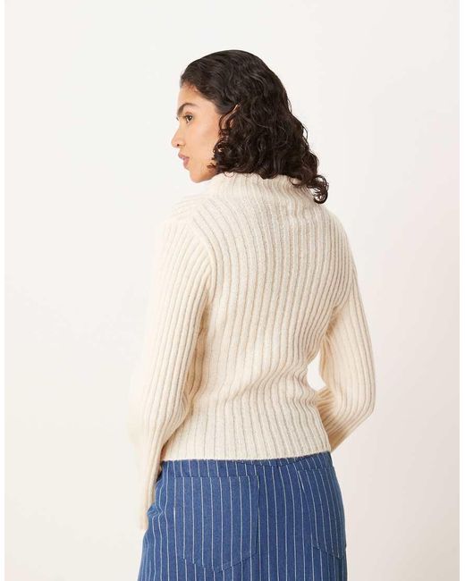 ASOS Natural Knitted Tank Jumper With Draped Neckline