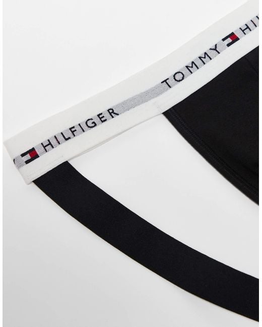 Tommy Hilfiger Black Signature Cotton Essentials 3 Pack Jock Straps for men