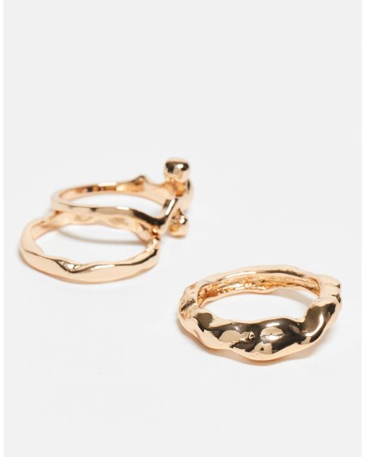 Reclaimed (vintage) Natural – 3 e unisex-ringe mit geschmolzenem design
