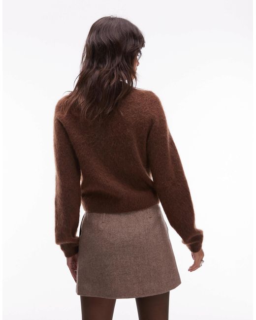 & Other Stories Brown Supersoft Mohair And Wool Blend Cardigan