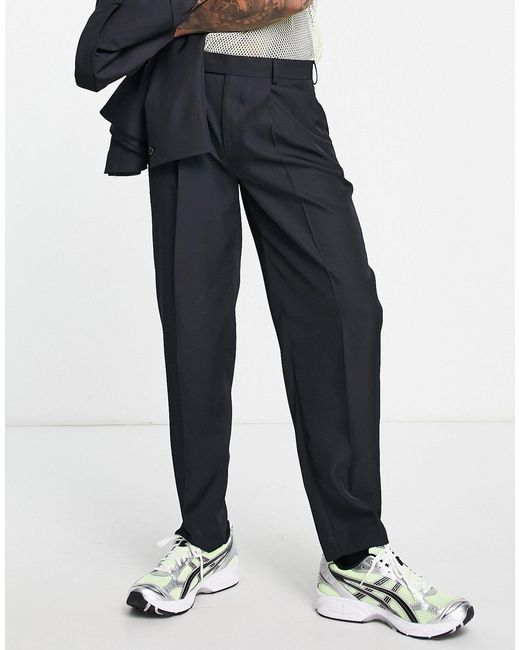ASOS Oversized Tapered Suit Pants in Black for Men Lyst