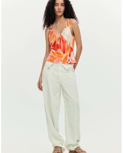 Desigual Orange Petal Strap Blouse
